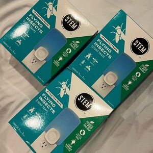 Lot of 3 - Stem Flying Insect Light Fly Trap Starter Kits - 1 Trap & 1 Cartridge